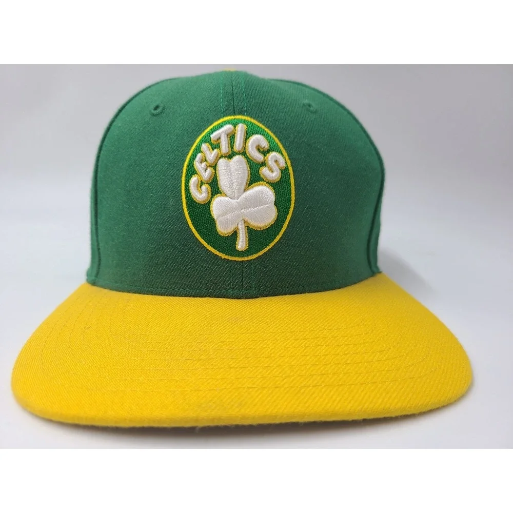 Boston Celtics 47 Brand Hardwood Snapback Hat Cap Wool‎ Blend NBA Green Yellow